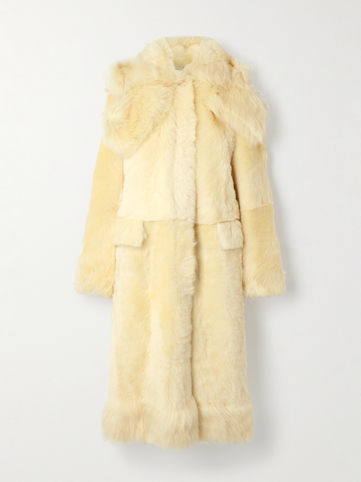 Proenza Schouler Fiona Genuine Shearling Coat In Cream