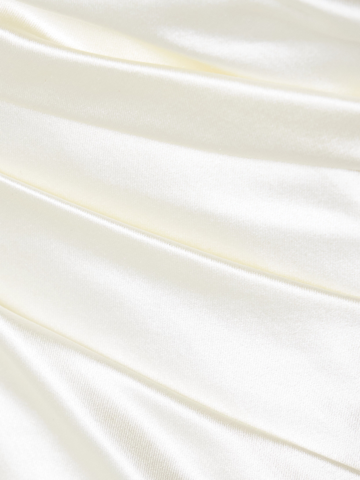 Danielle Frankel Demi Strapless Draped Silk And Wool-blend Satin Bustier Top In Off-white