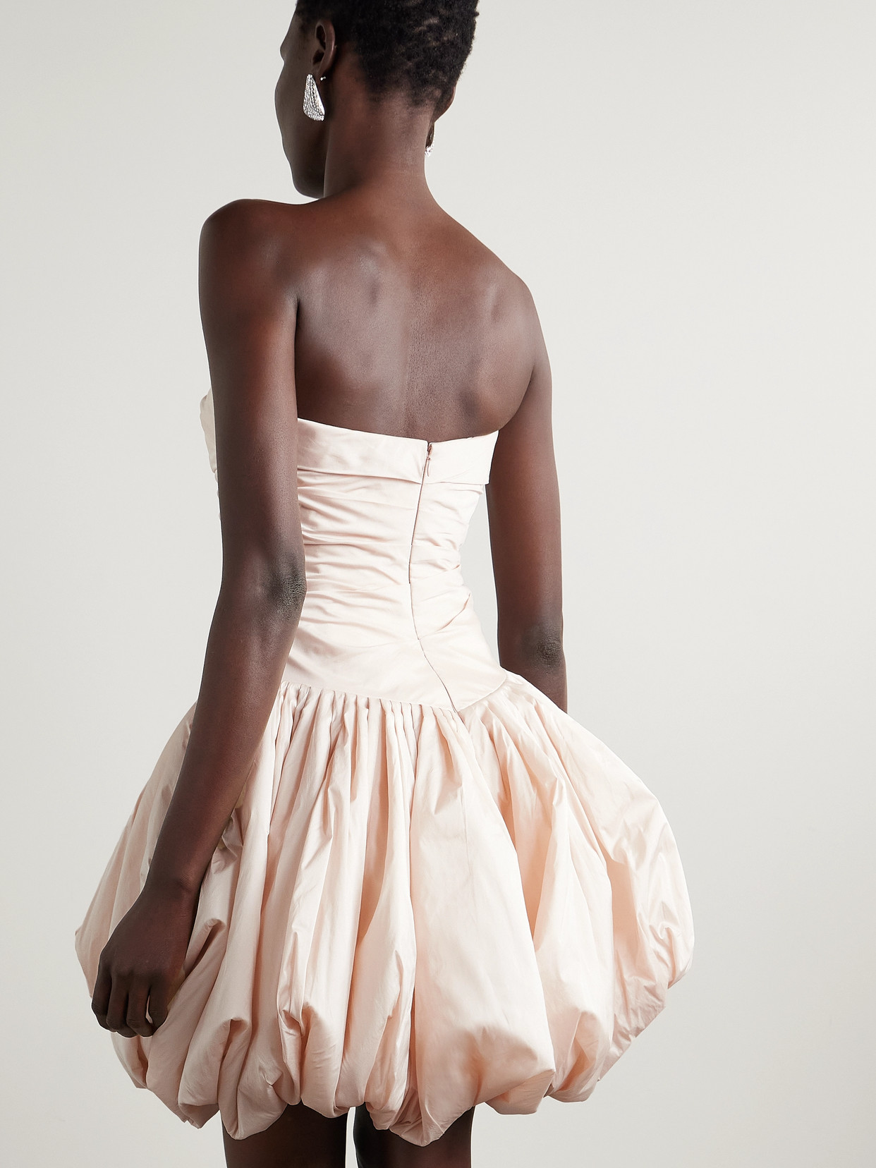 Danielle Frankel Rachel Strapless Gathered Silk-taffeta Mini Dress In Pink