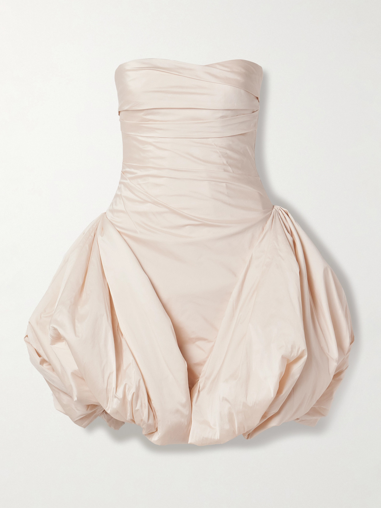 Danielle Frankel Rachel Strapless Gathered Silk-taffeta Mini Dress In Pink