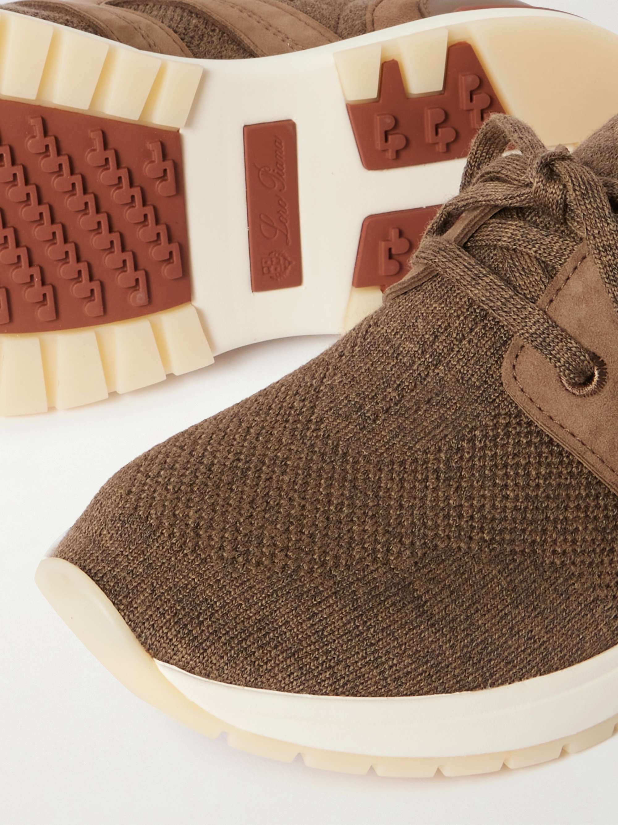 LORO PIANA Flexy Lady wool, leather and suede sneakers