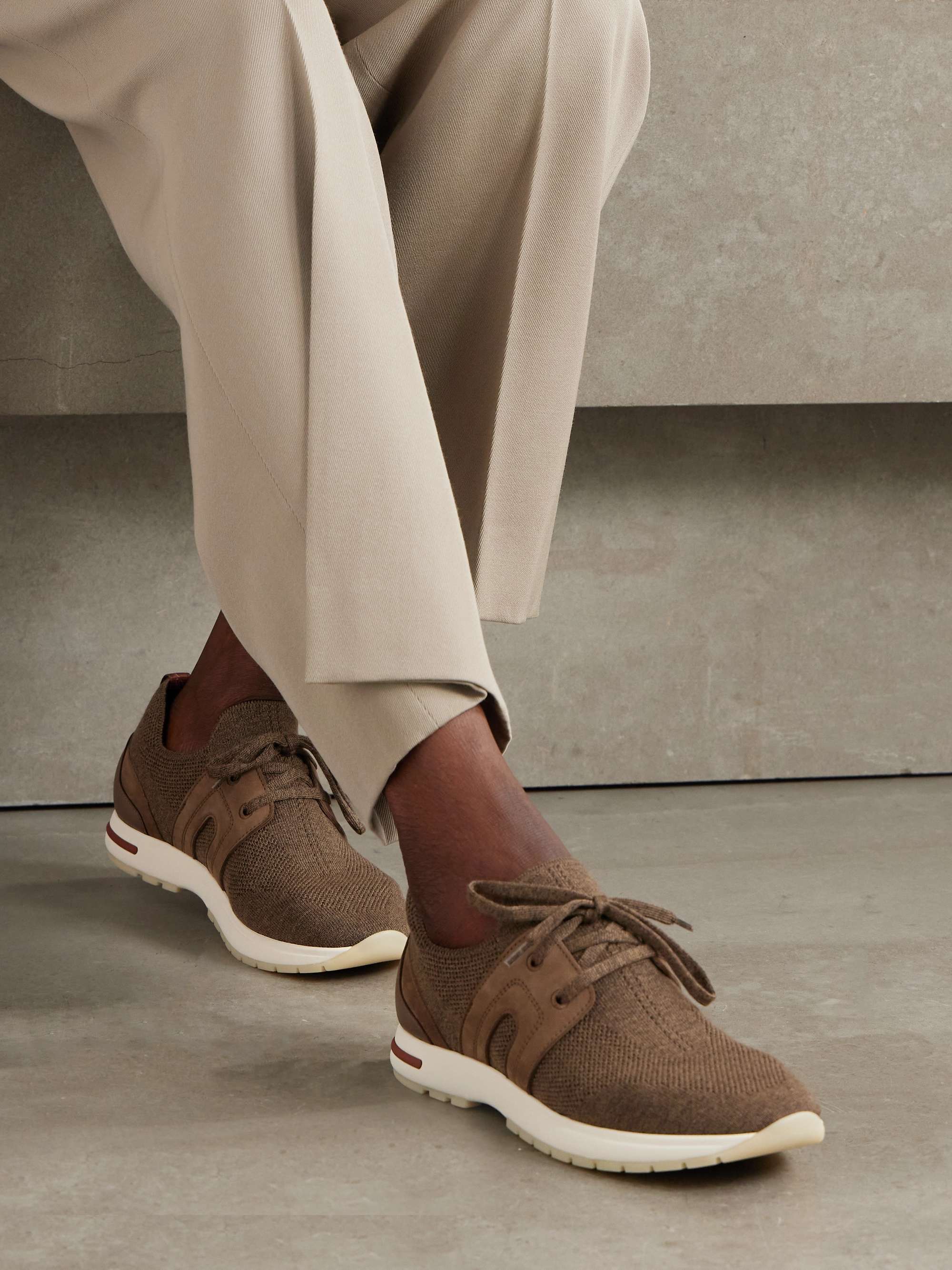 LORO PIANA Flexy Lady wool, leather and suede sneakers