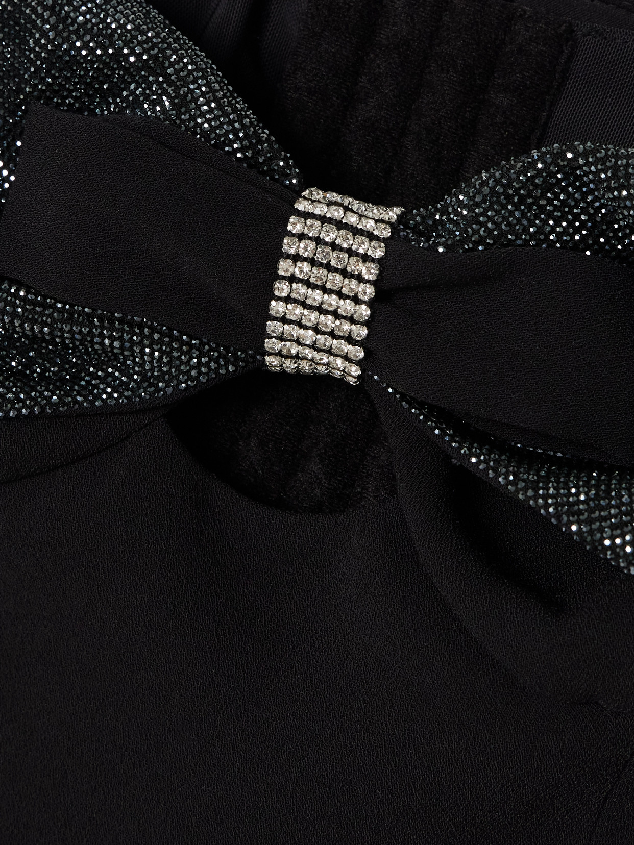 Self-portrait Bow And Crystal-embellished Off-the-shoulder Crepe Midi Dress In Black
