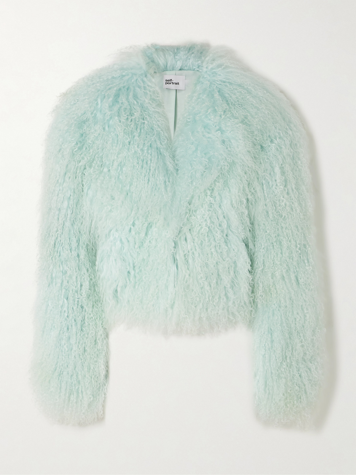 Self-portrait Shearling Jacket In Green