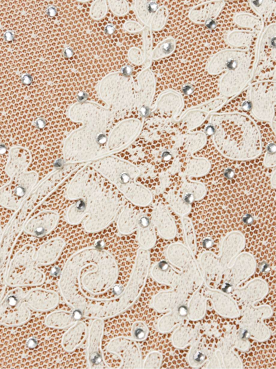 crystal-embellished corded lace maxi dress