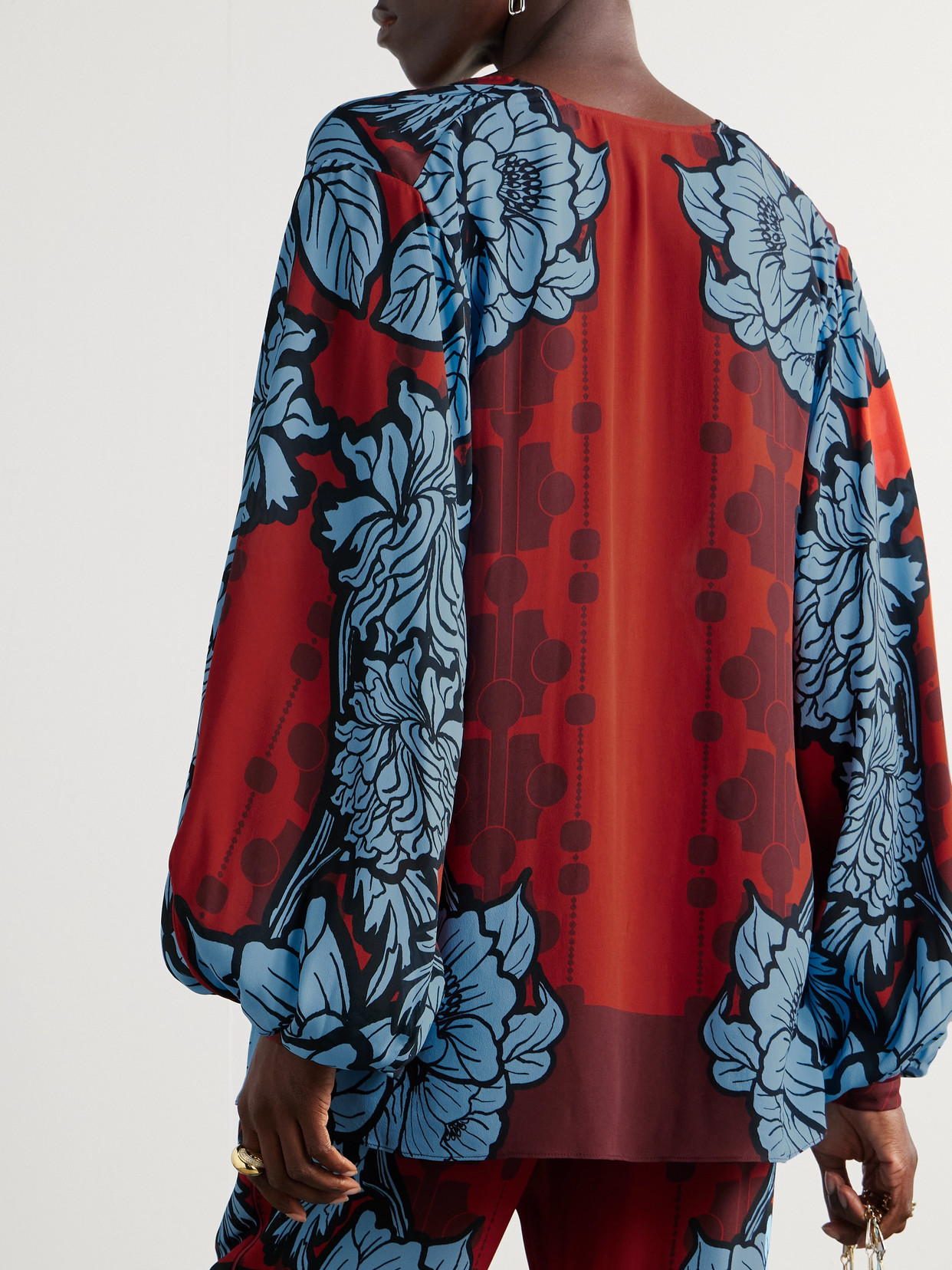 Stellan Floral-Print Crepe De Chine Blouse