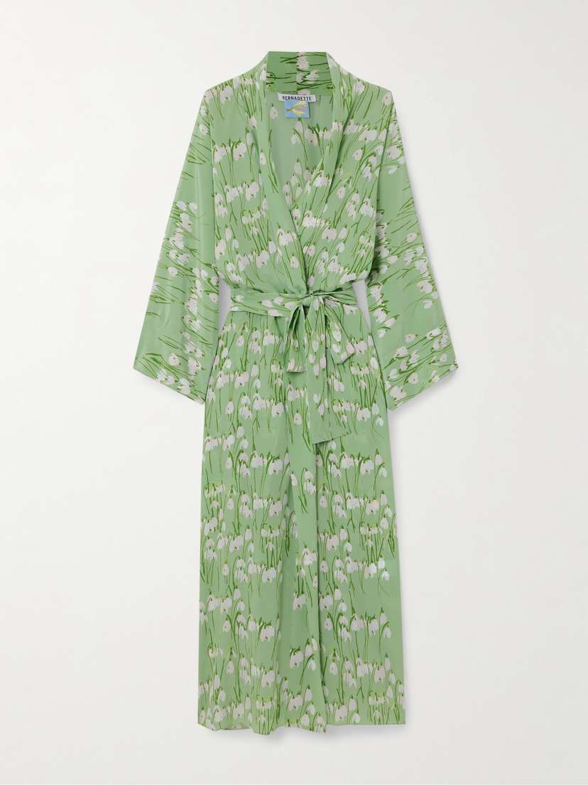 BERNADETTE Floral-print Silk Midi Wrap Dress