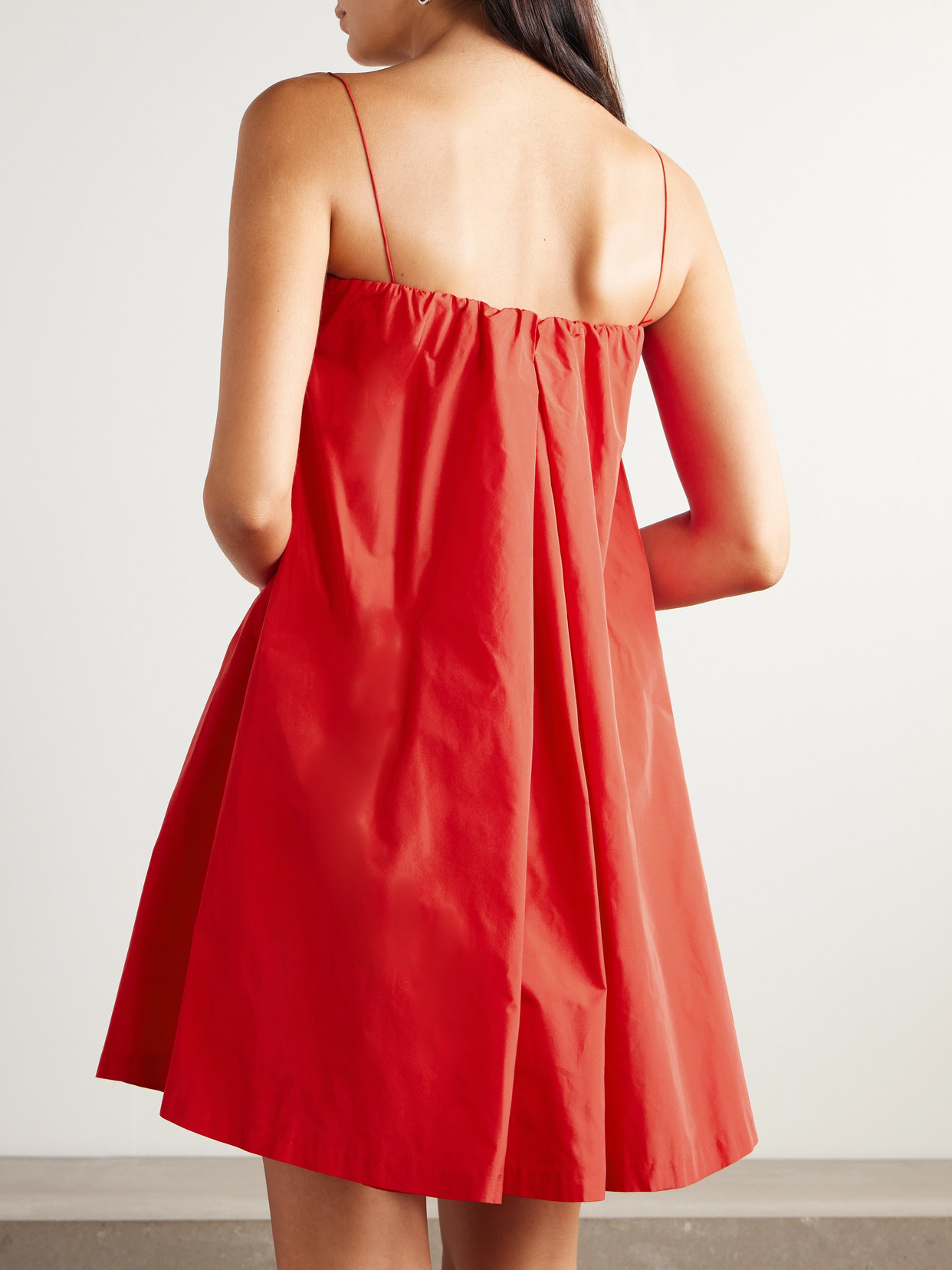 Bernadette Estee Bow-embellished Taffeta Mini Dress In Red