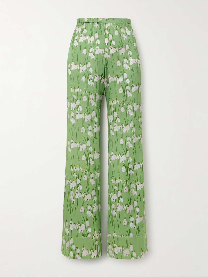 BERNADETTE Louis Floral-print Silk-blend Pajama Pants