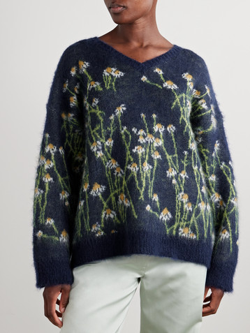 Bernadette Lala jacquard-knit mohair-blend sweater