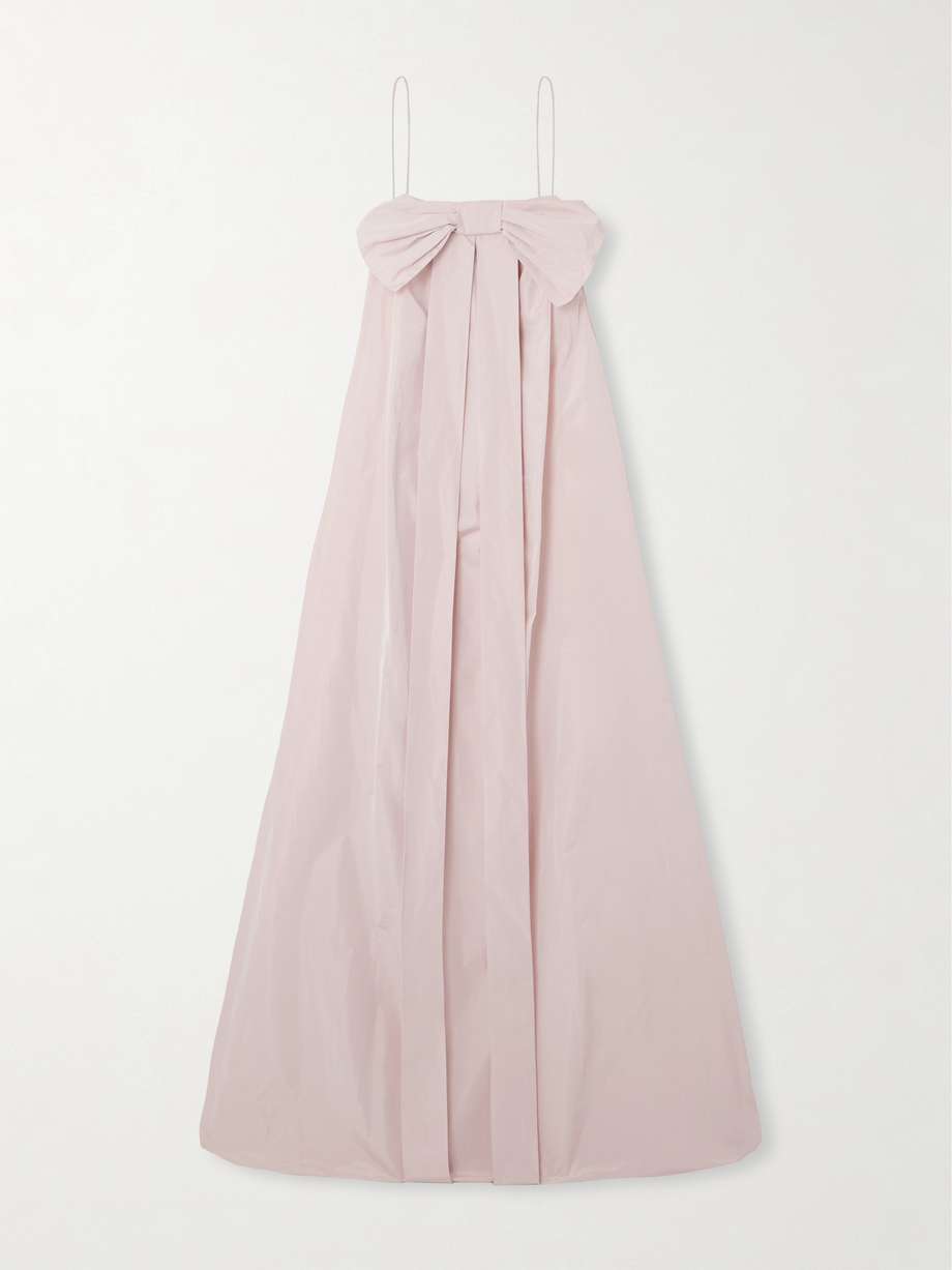 estelle bow-embellished taffeta gown