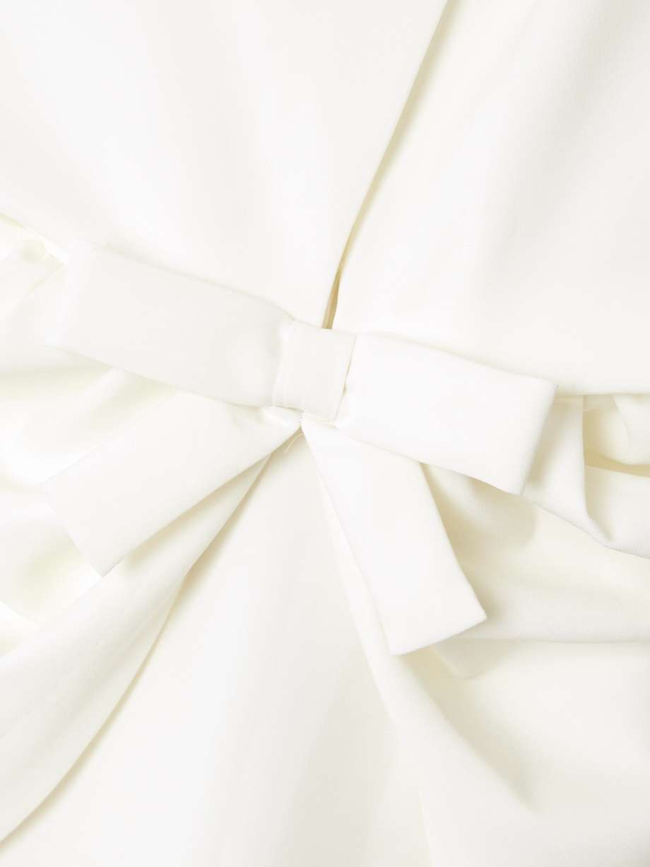 gislene bow-embellished cape-effect crepe midi dress