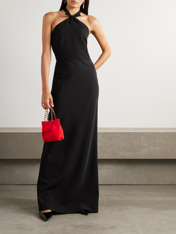 Bernadette Jolene halterneck crepe maxi dress