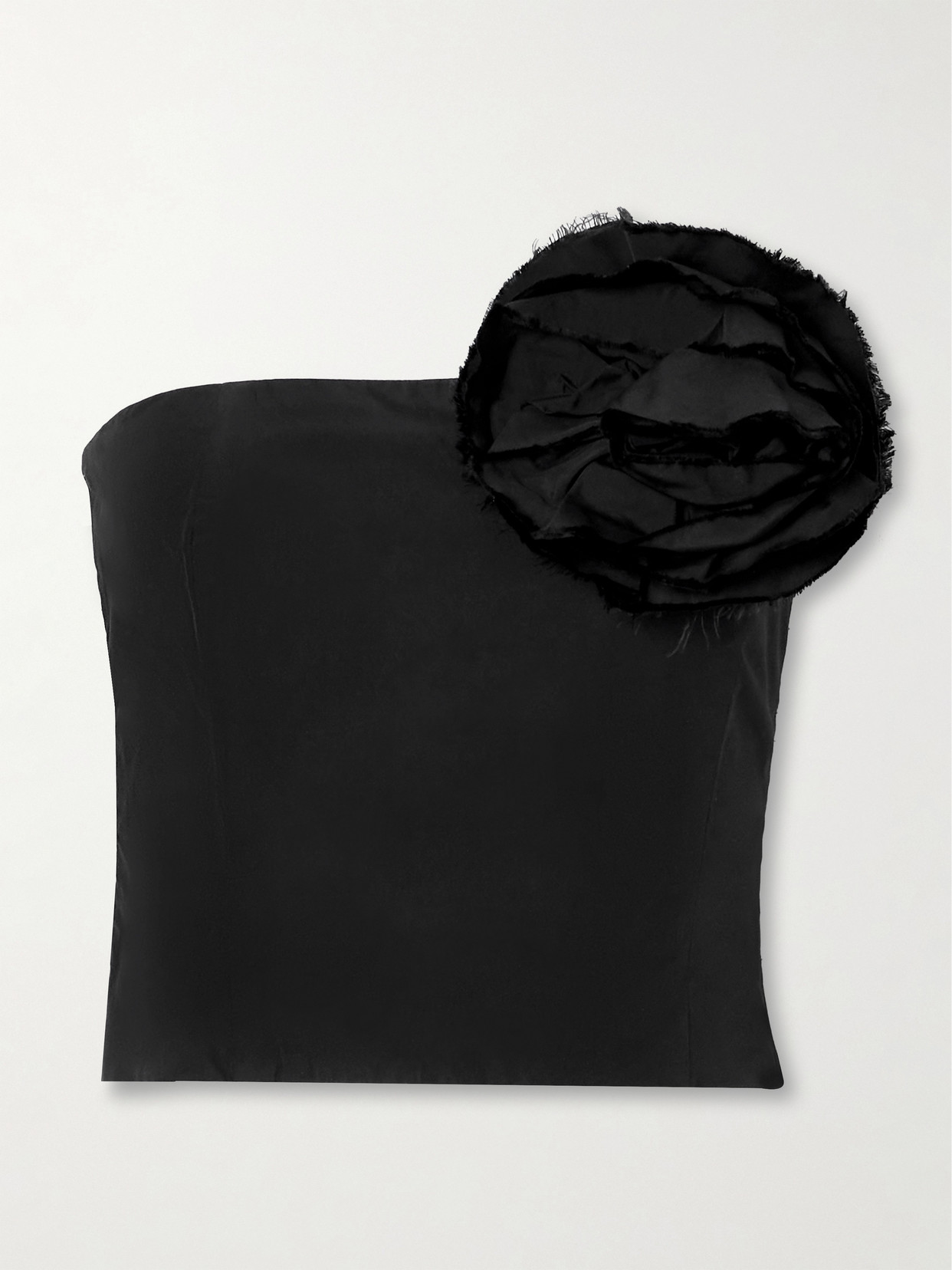 Bernadette Lena Rosette-detailed Taffeta Corset Top In Black