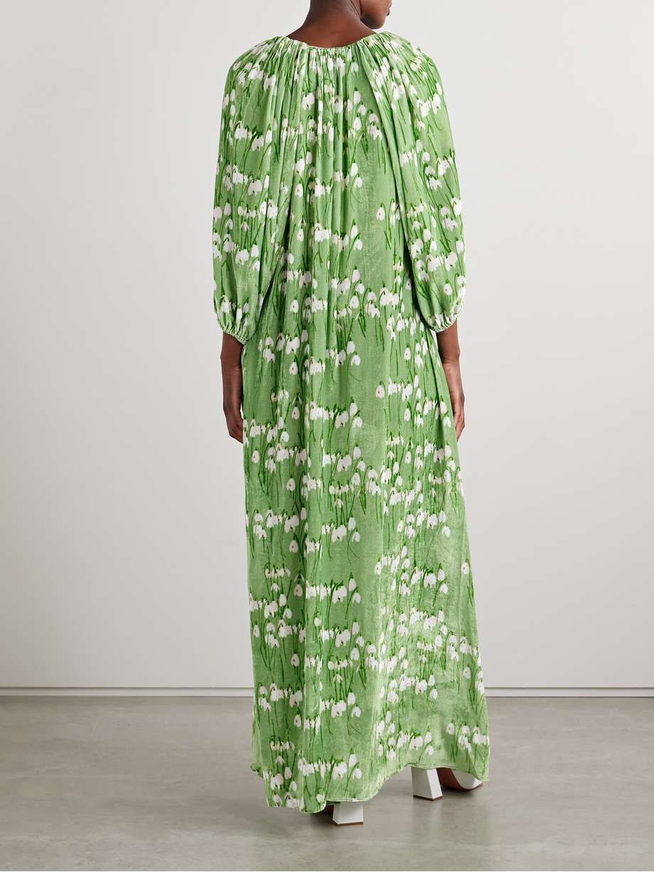 georgio floral-print velvet maxi dress