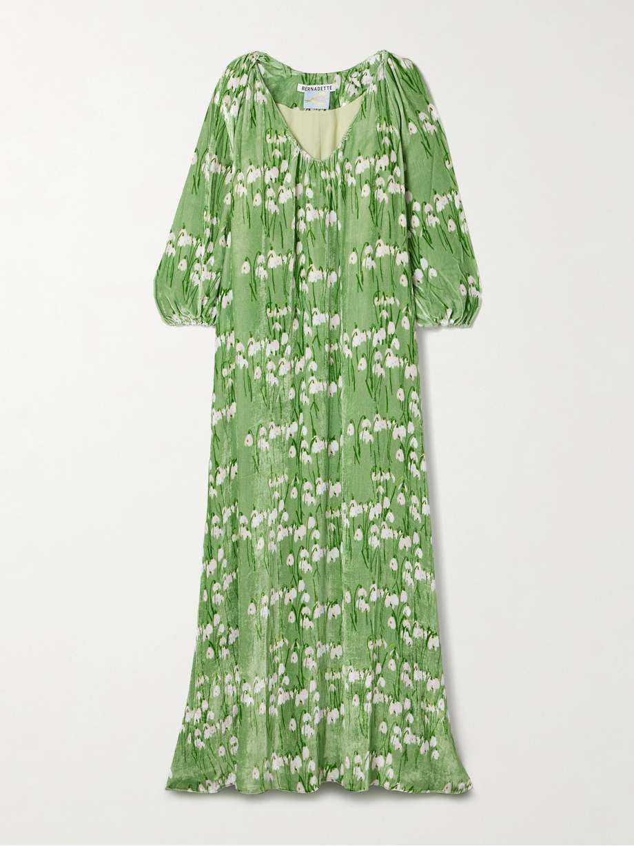 georgio floral-print velvet maxi dress