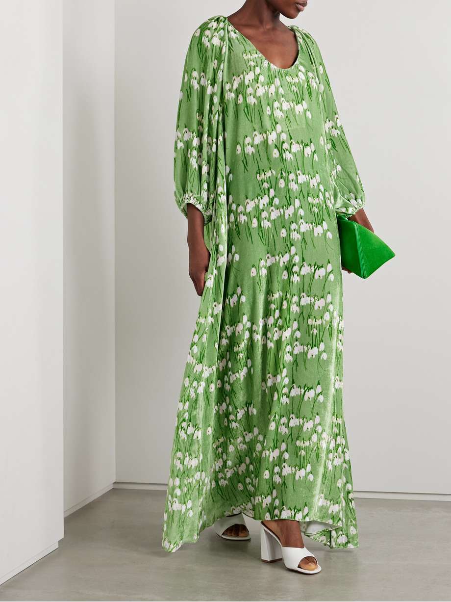 georgio floral-print velvet maxi dress
