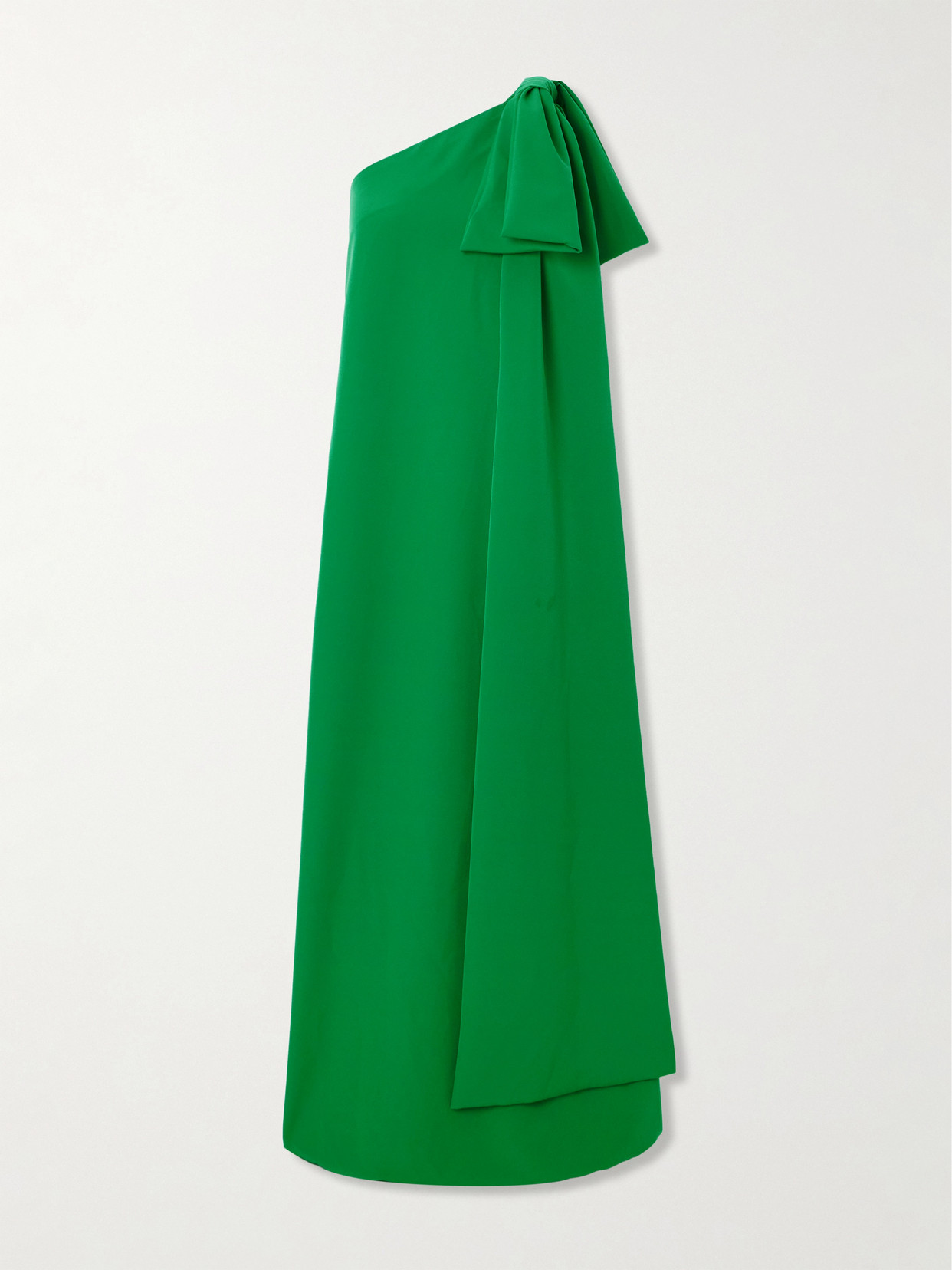 Bernadette Samuel One-shoulder Bow-embellished Crepe Gown In Green