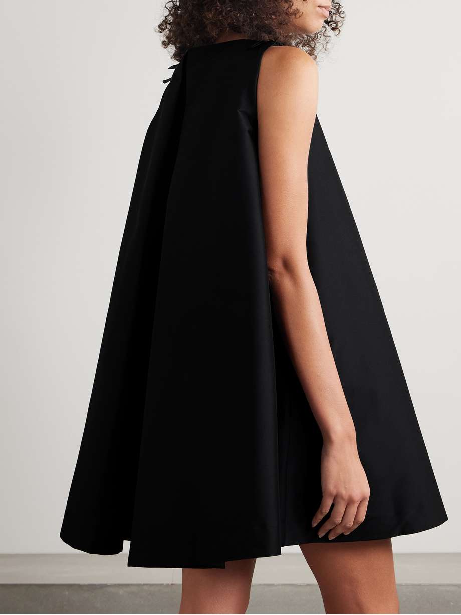 melody bow-embellished taffeta mini dress