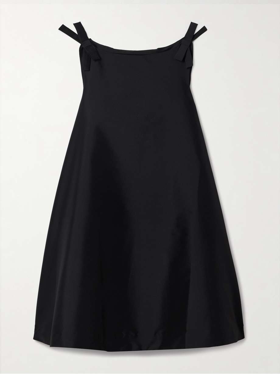 melody bow-embellished taffeta mini dress