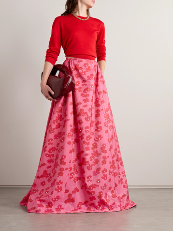 Bernadette Elle floral-print taffeta maxi skirt