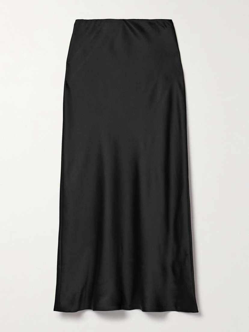 Norma Kamali Obie Satin Maxi Skirt
