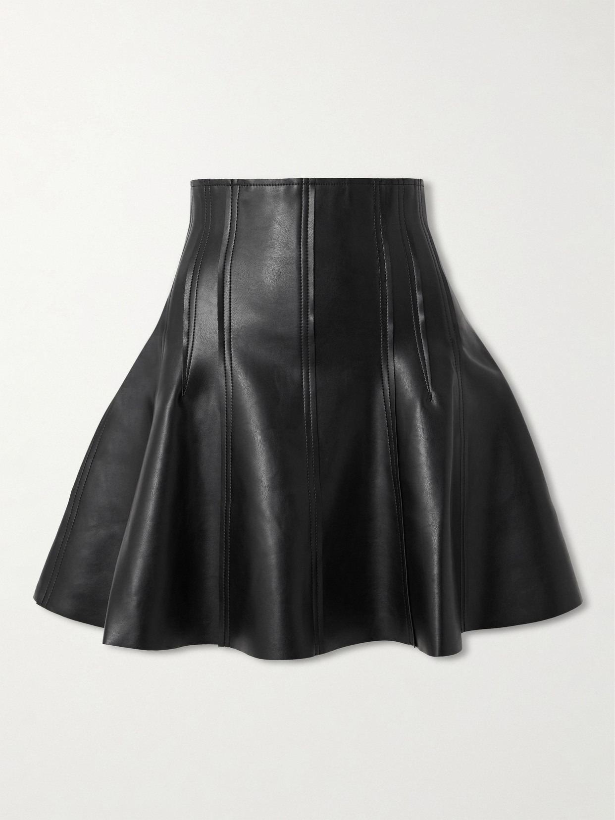 Norma Kamali Grace Faux Leather Mini Shirt In Black