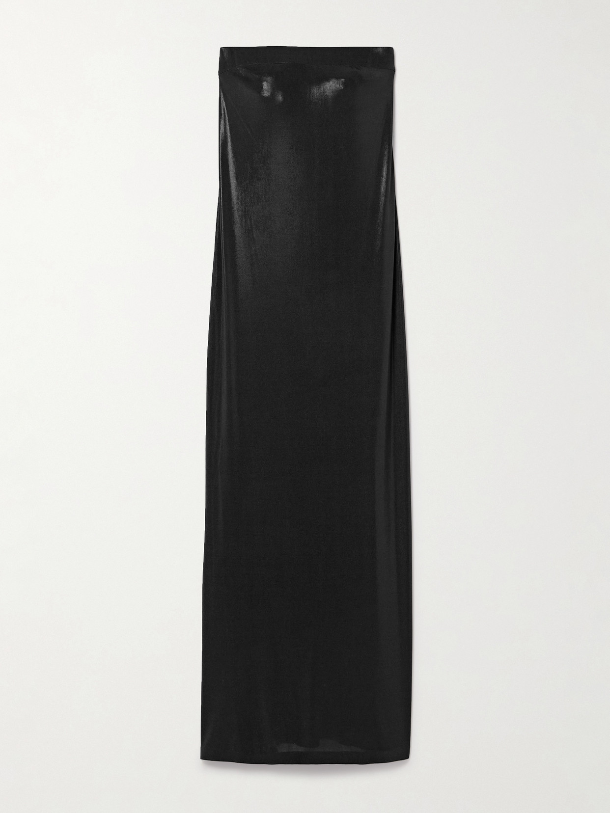 Norma Kamali Strapless Stretch-lamé Maxi Dress In Black