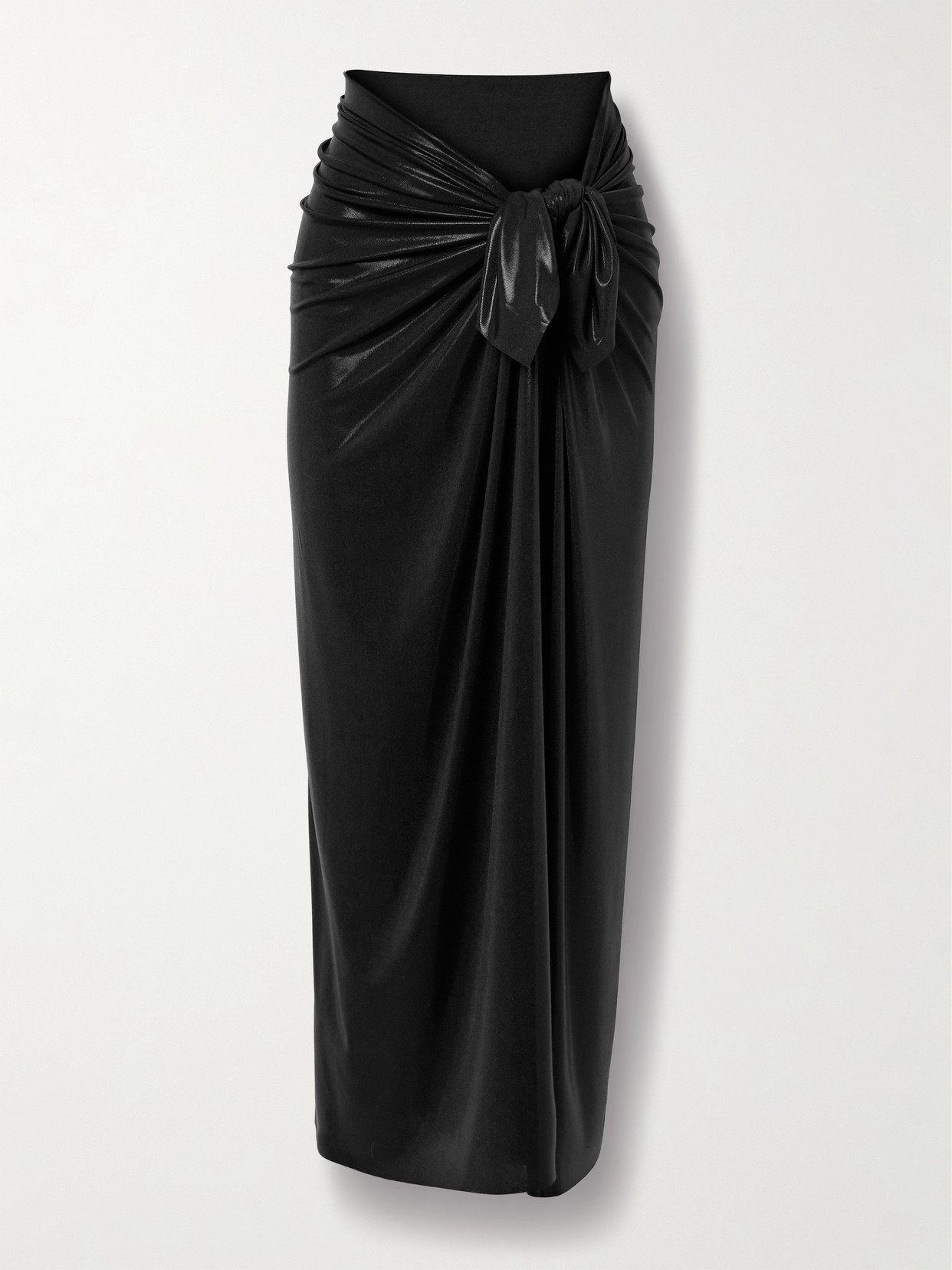 Norma Kamali Ernie Stretch-lamé Pareo In Black