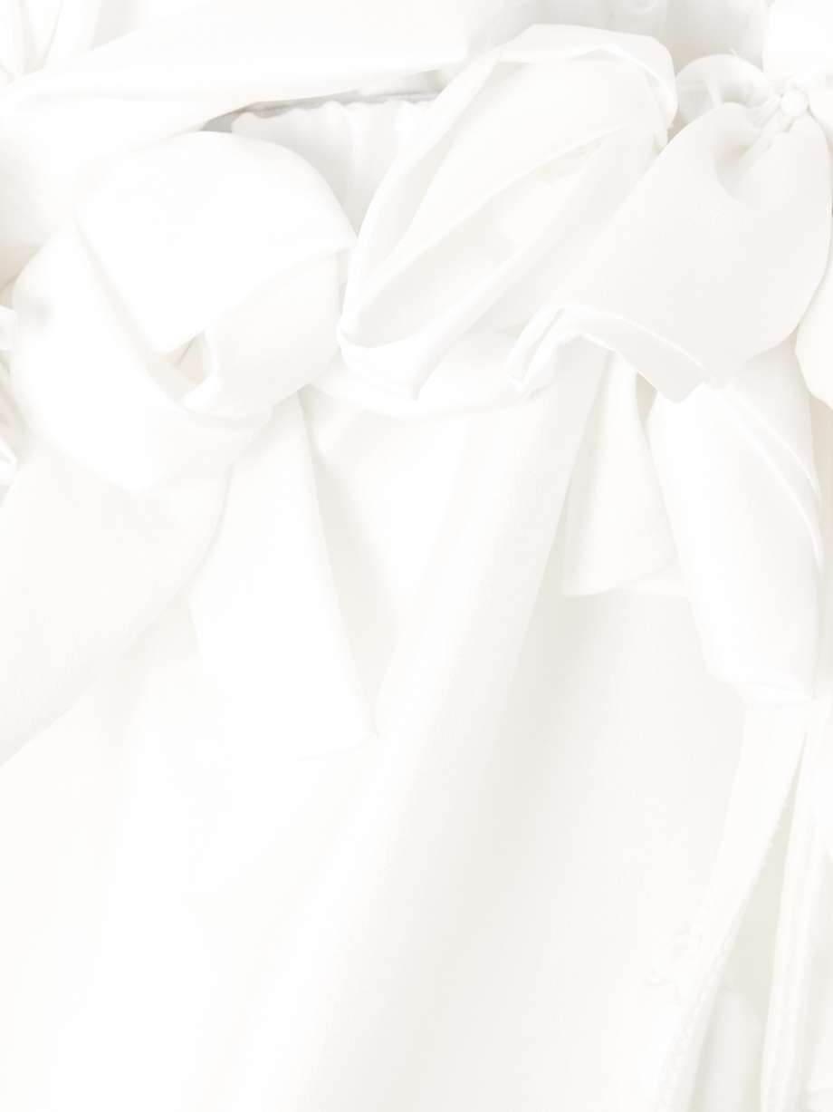 off-the-shoulder appliquéd taffeta mini dress