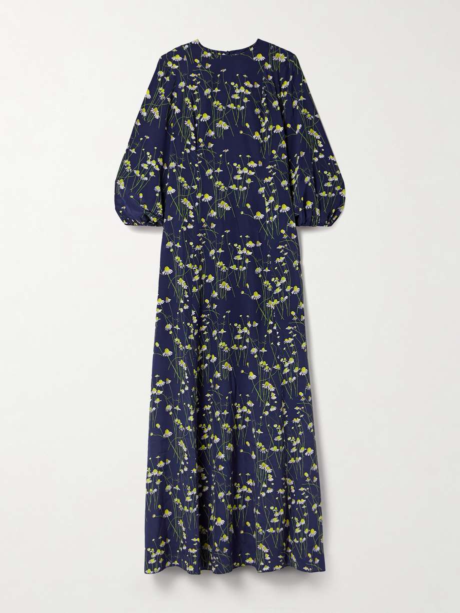roxette floral-print silk crepe de chine gown