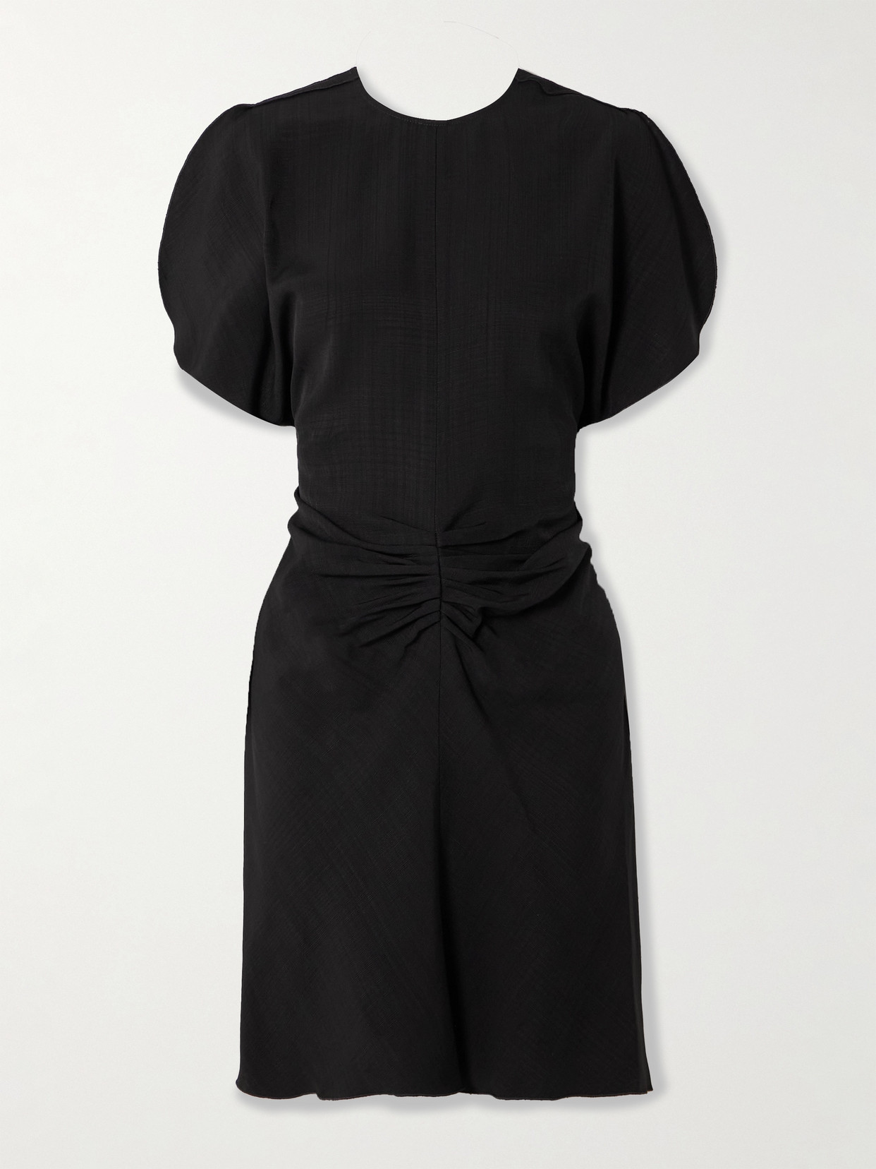 Victoria Beckham - Gathered Woven Mini Dress - Black