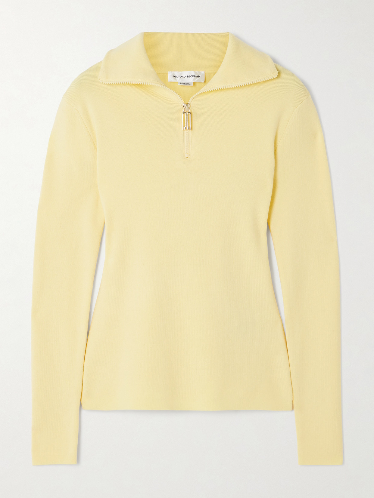 Victoria Beckham Merino Wool-blend Jersey Jumper In Yellow