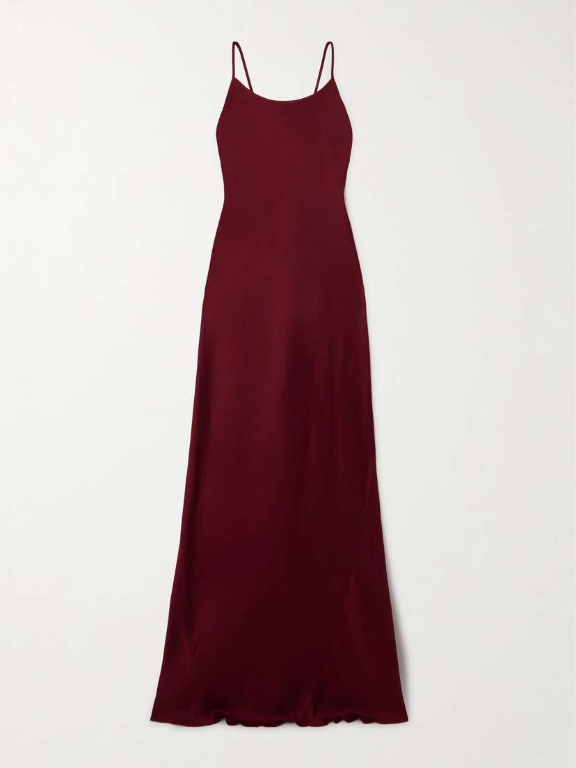 Victoria Beckham Cami Open-back Satin Gown - UK 16