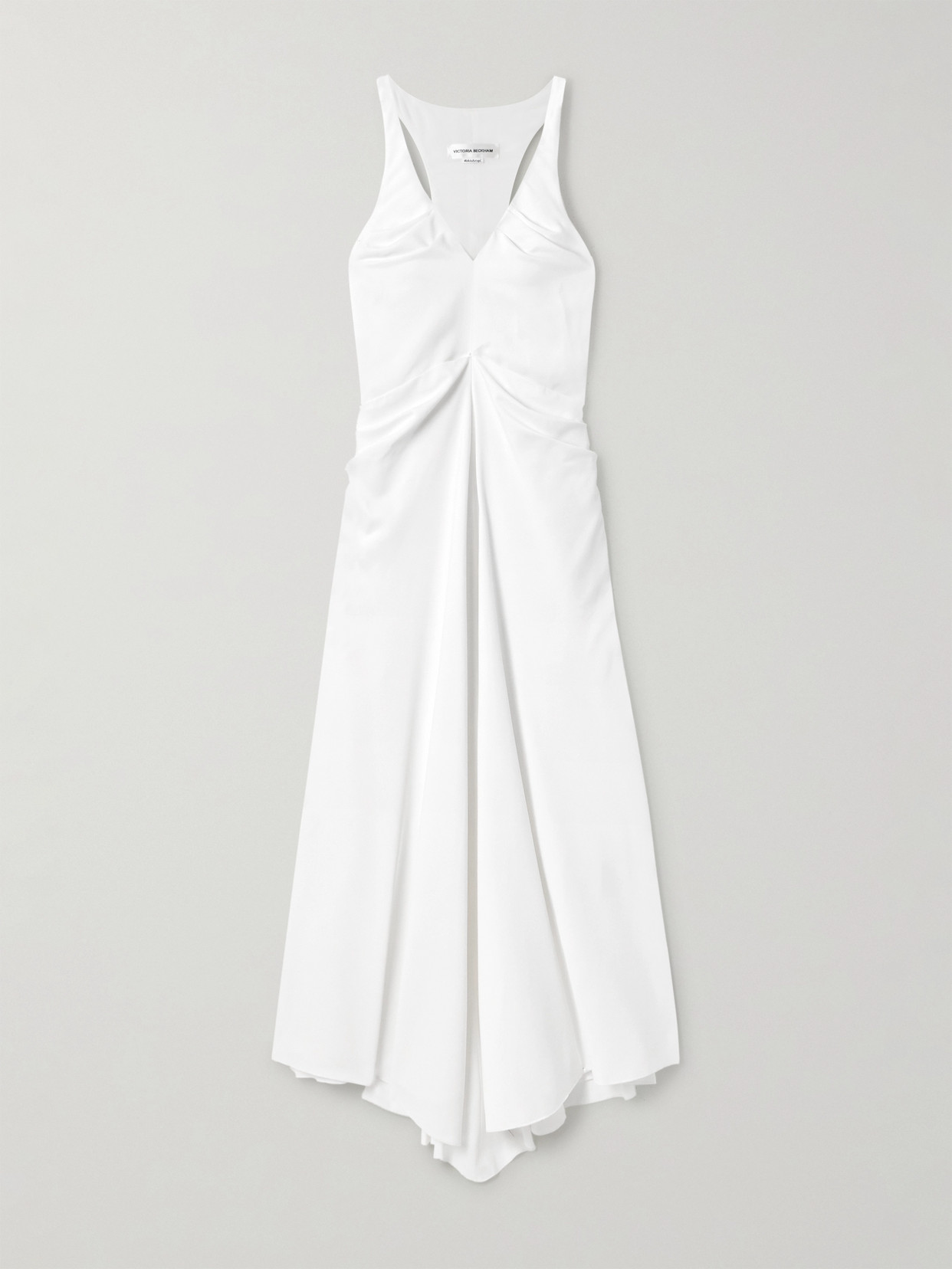 Victoria Beckham - Gathered Duchesse-satin Maxi Dress - White