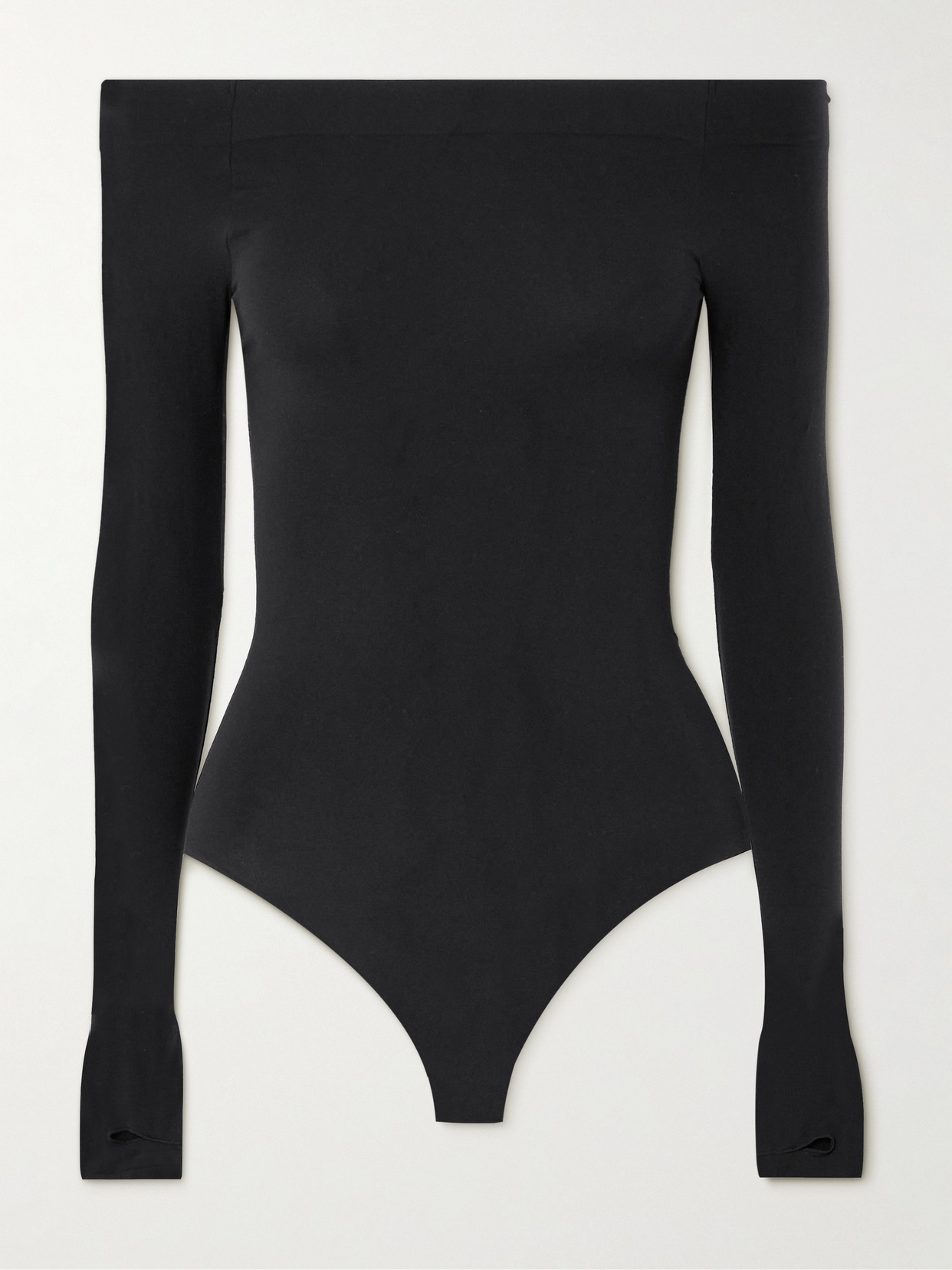 Commando Ballet Off-shoulder Thong Bodysuit Black In Black