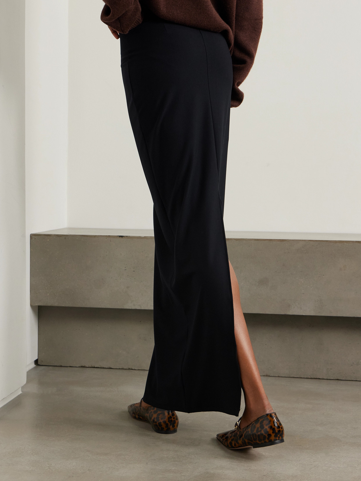 Commando Stretch Micro Modal-jersey Maxi Skirt In Black