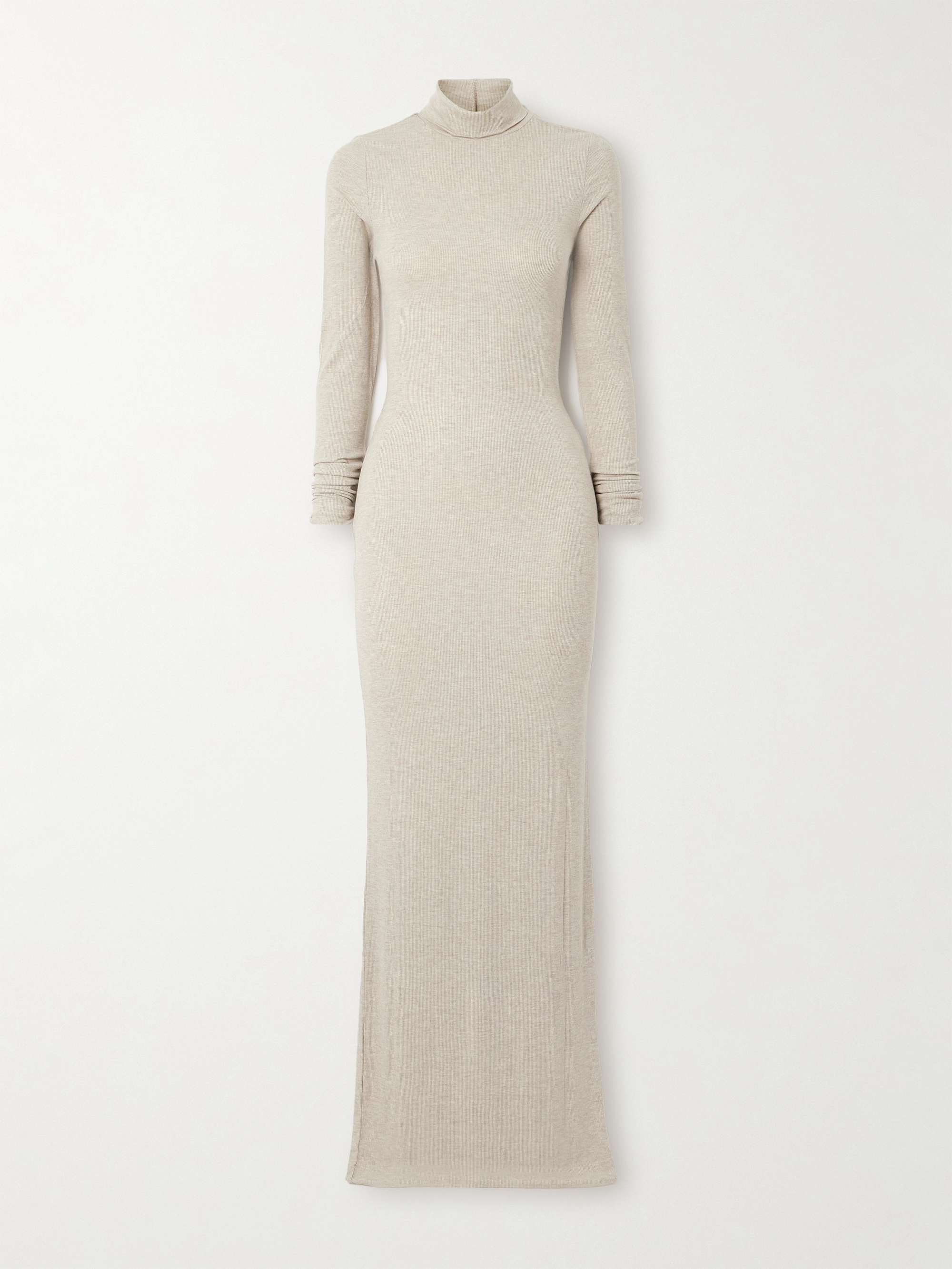 高感度ショップで2023年売れたブランド stretch-jersey Ribbed ÉTERNE turtleneck NET-A | dress maxi トップス