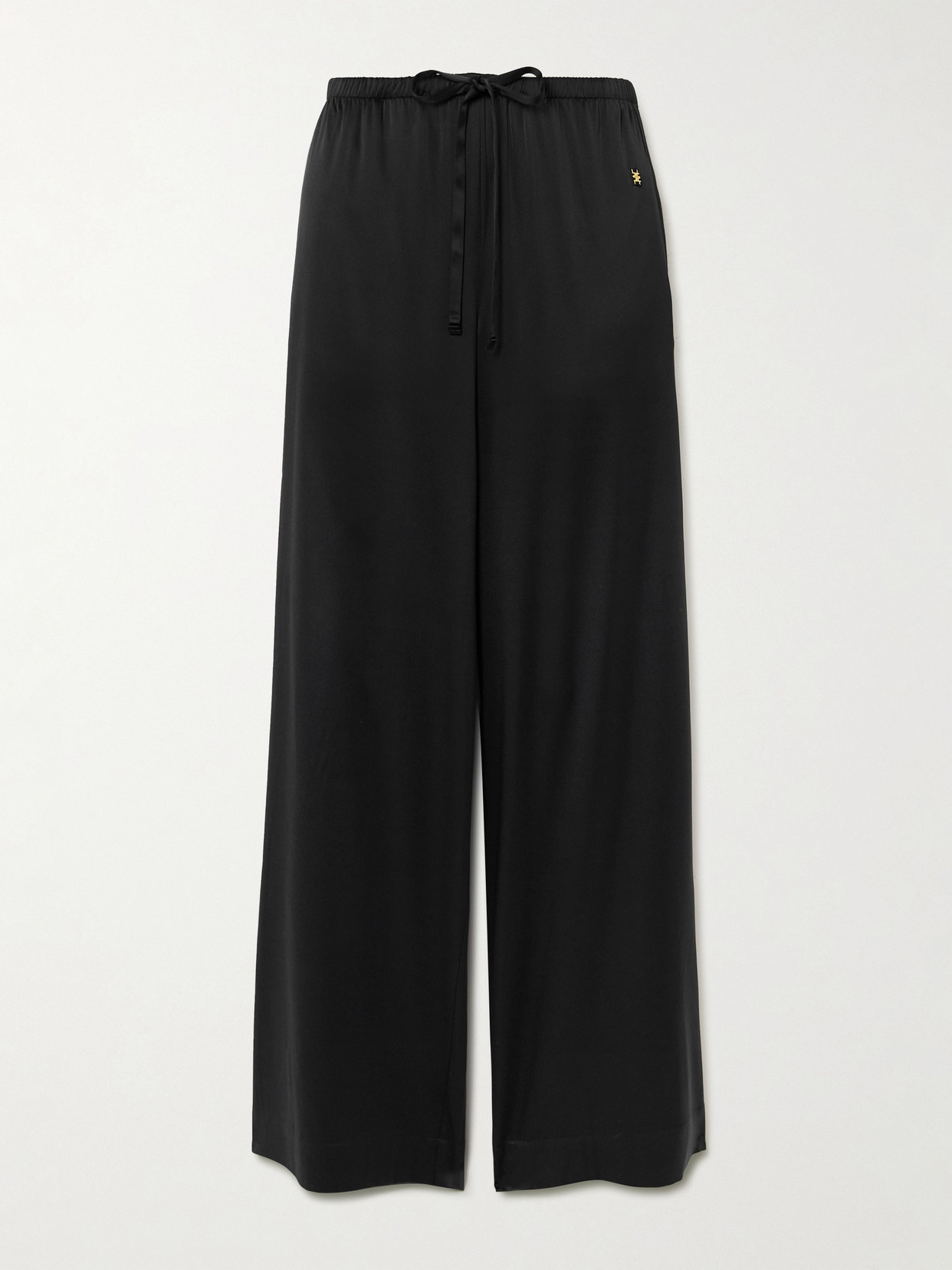 Éterne Brody Silk-satin Wide-leg Pants In Black