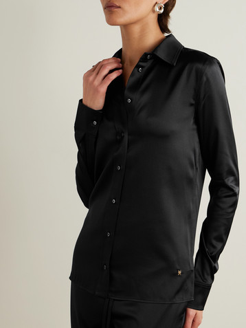 ÉTERNE Constance silk-satin shirt