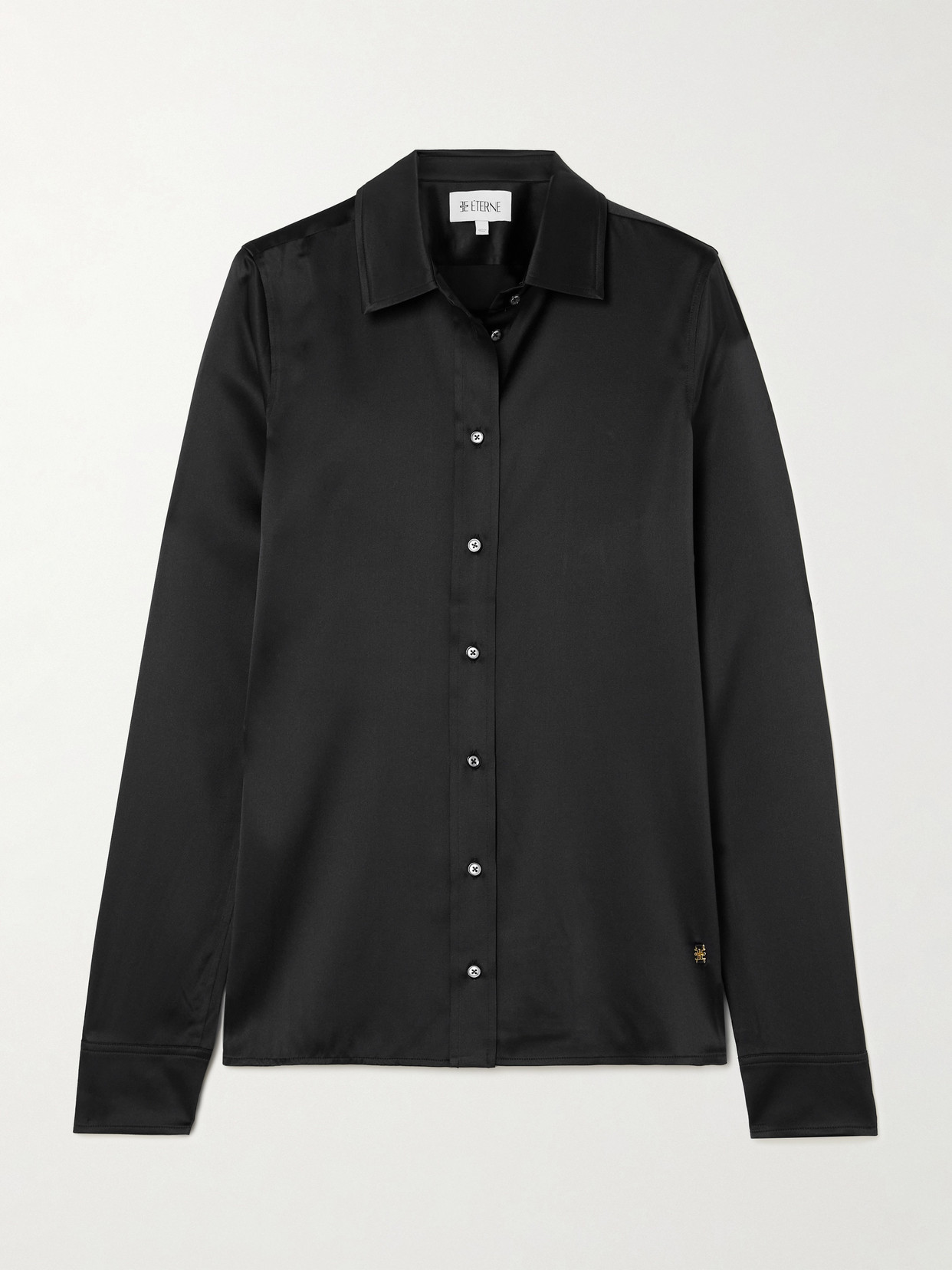 Éterne Constance Silk-satin Shirt In Black
