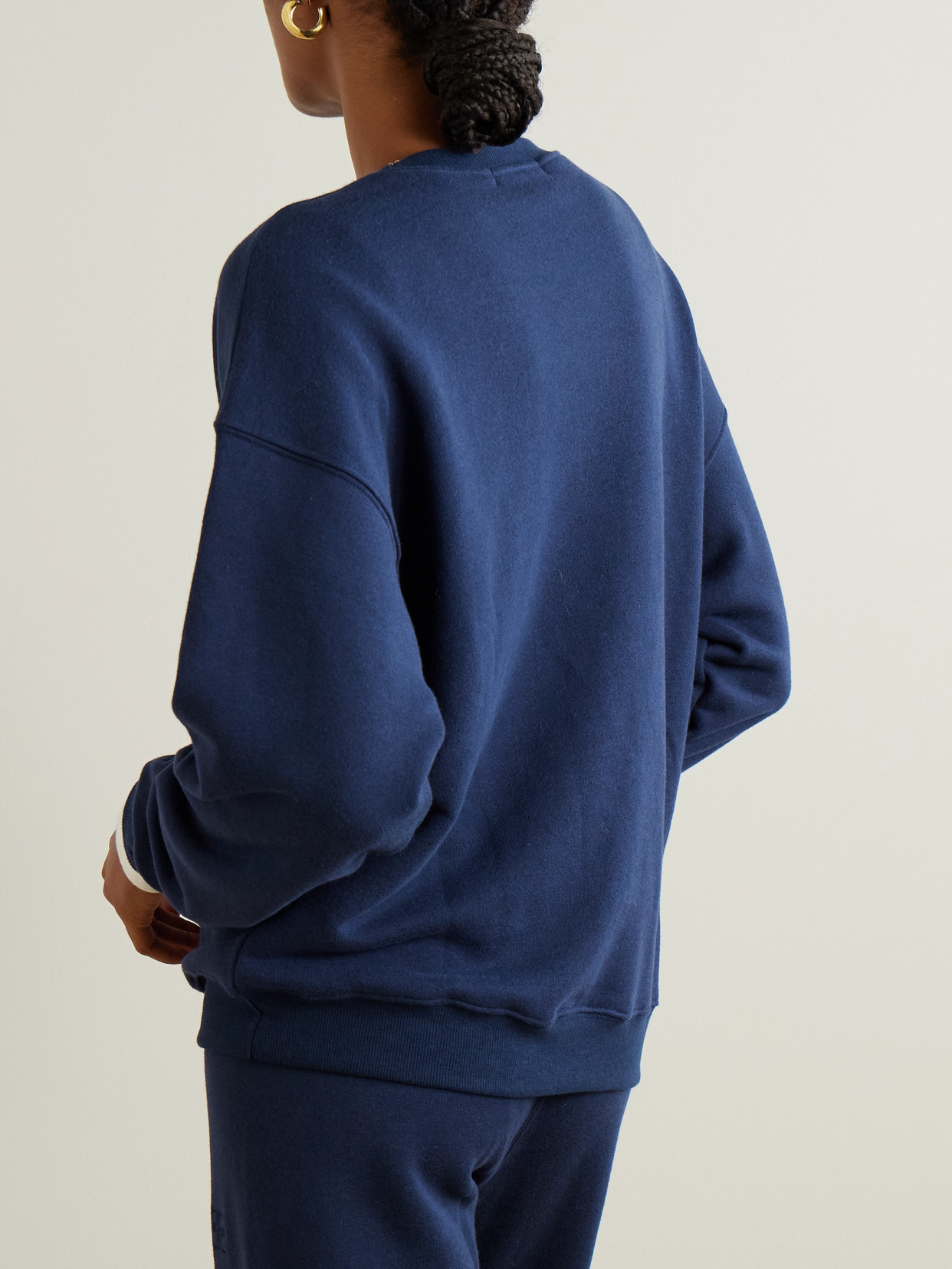 Éterne French Cotton And Modal-blend Terry Sweatshirt In Blue