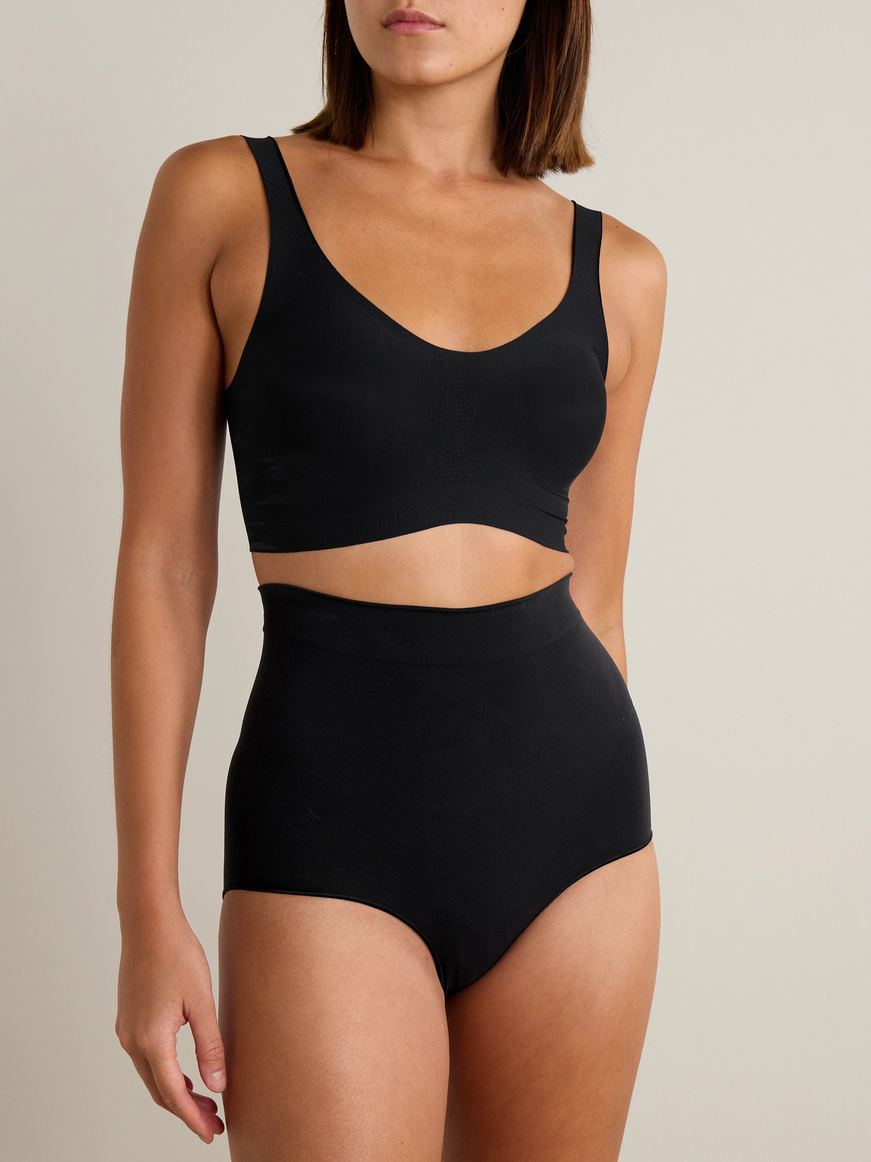 Commando Set Of Two Butter Stretch-micro Modal Soft-cup Bralette In Black
