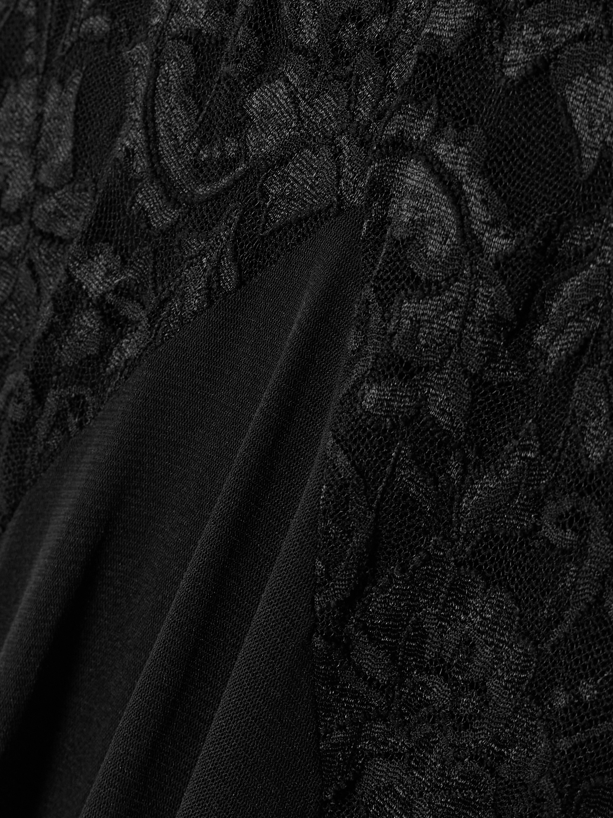 Loretta Caponi Griselda tiered tulle and lace maxi skirt thumbnail