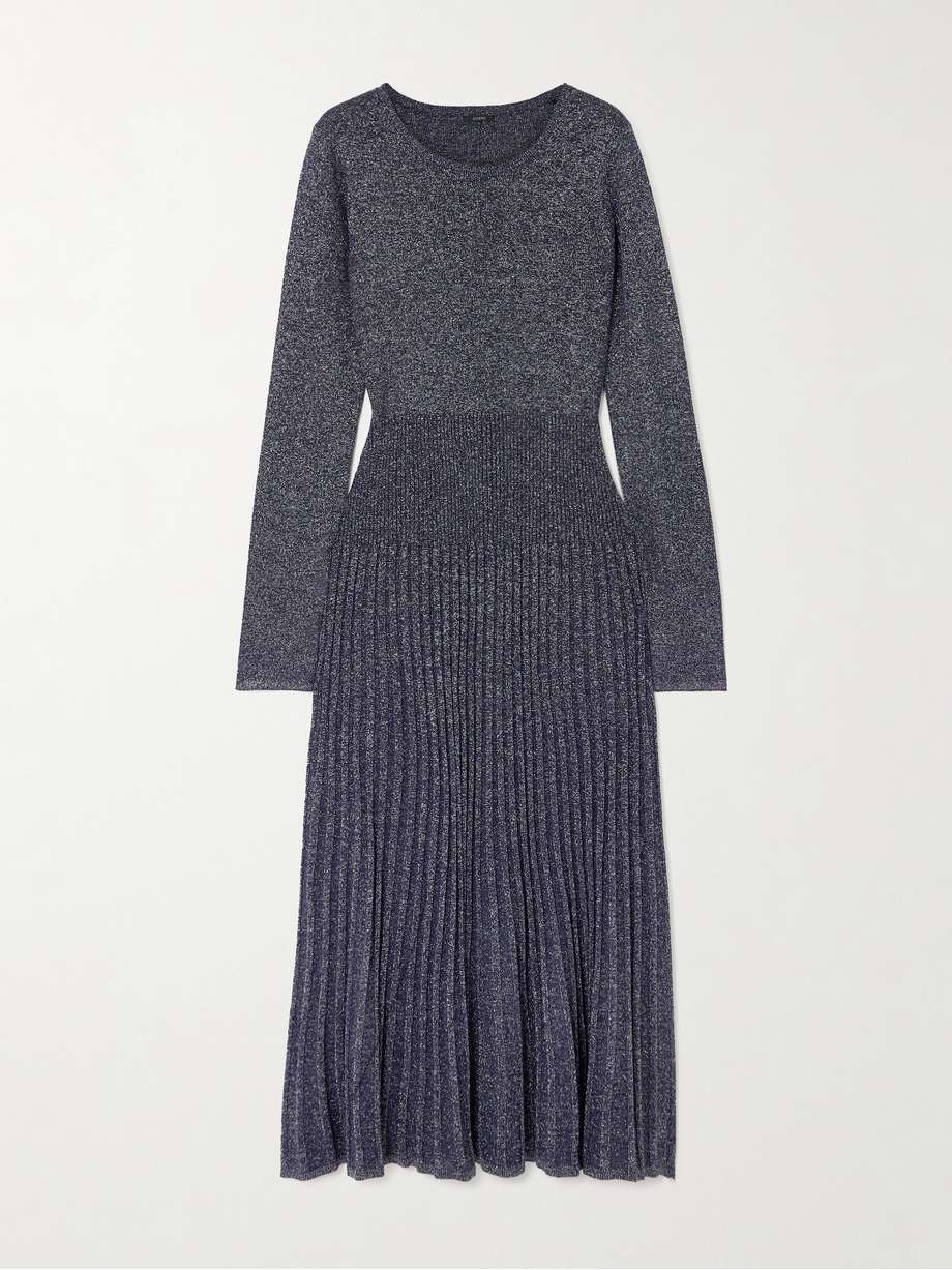 ribbed lurex midi dress