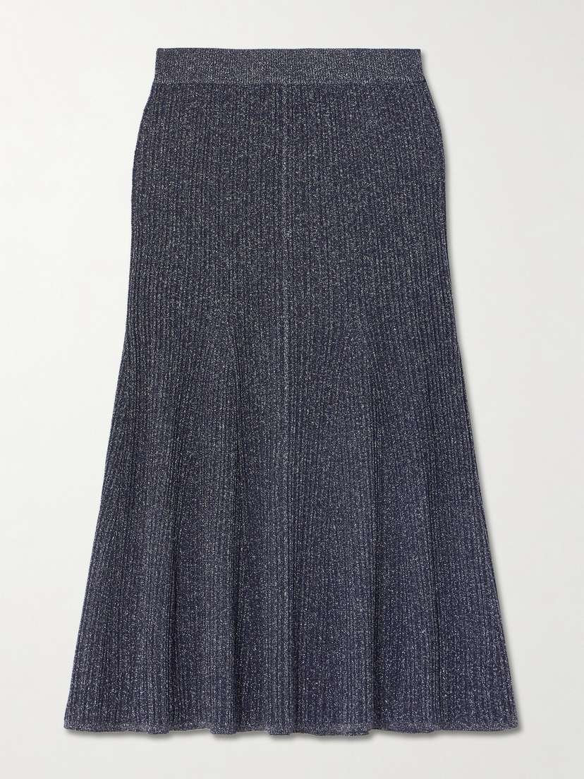Joseph Pleated Lurex Midi Skirt