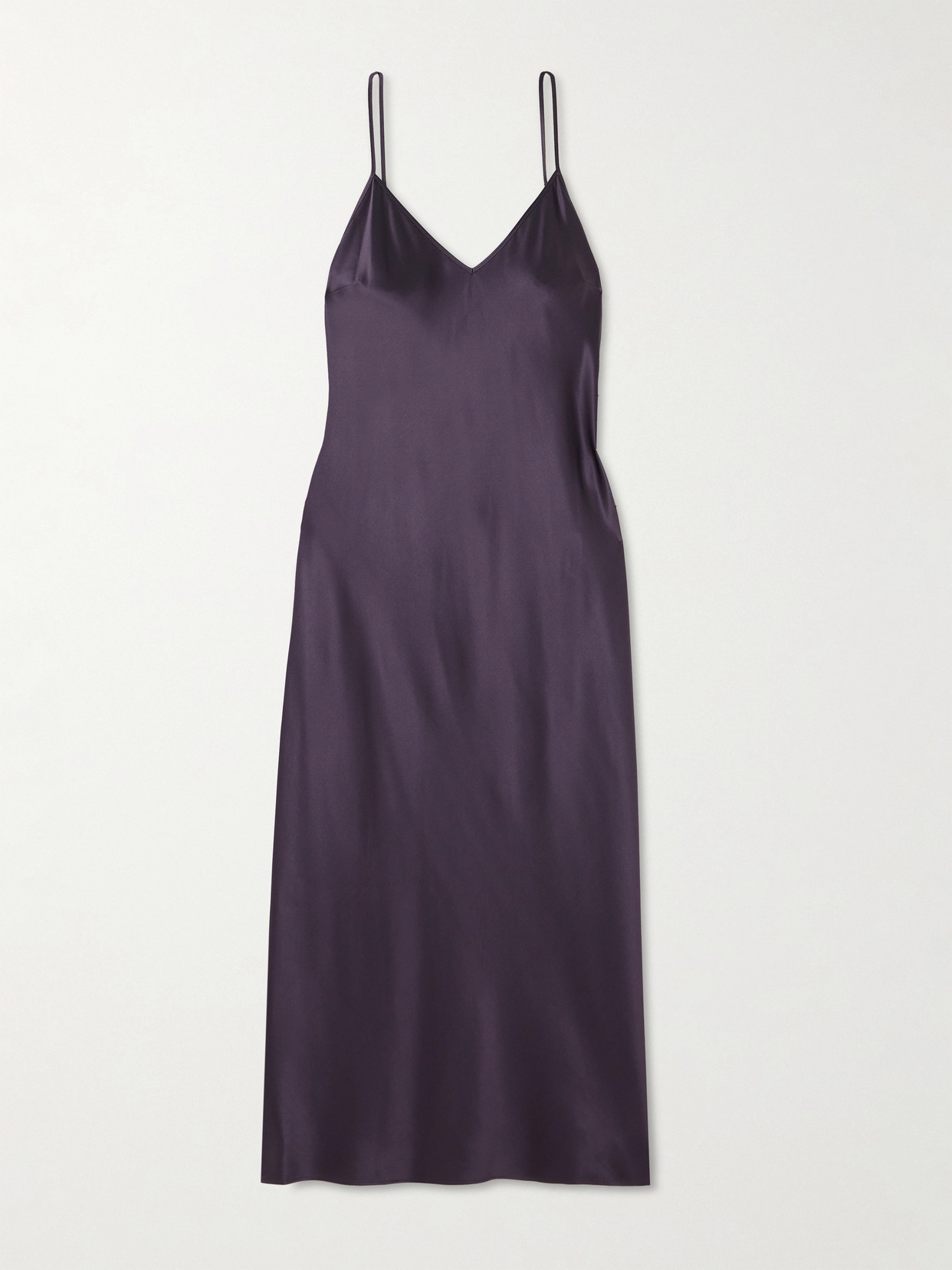 Joseph Clea Silk-satin Midi Dress In Purple