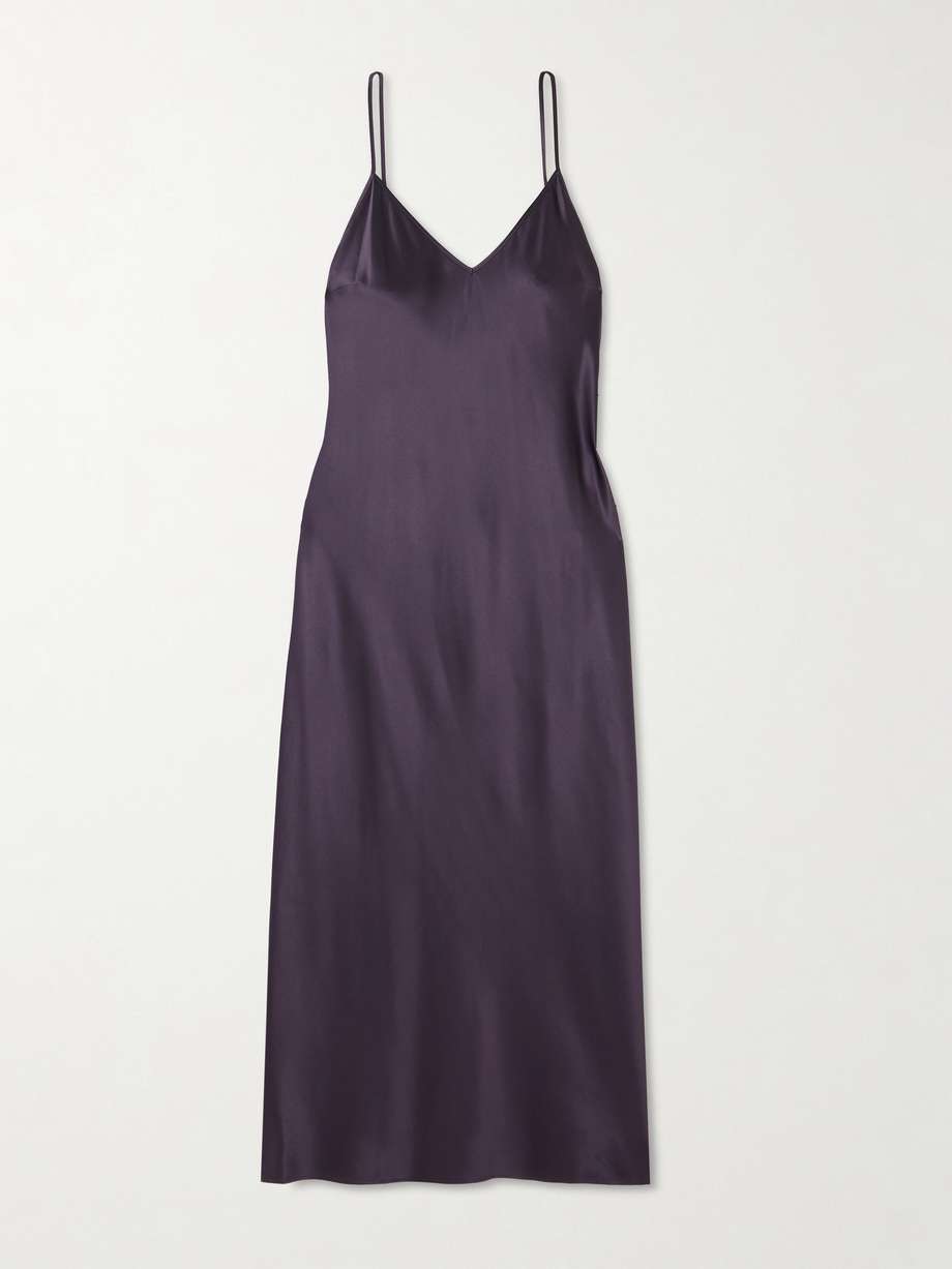 clea silk-satin midi dress