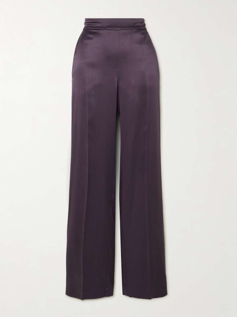 Joseph Tova Silk-satin Straight-leg Pants