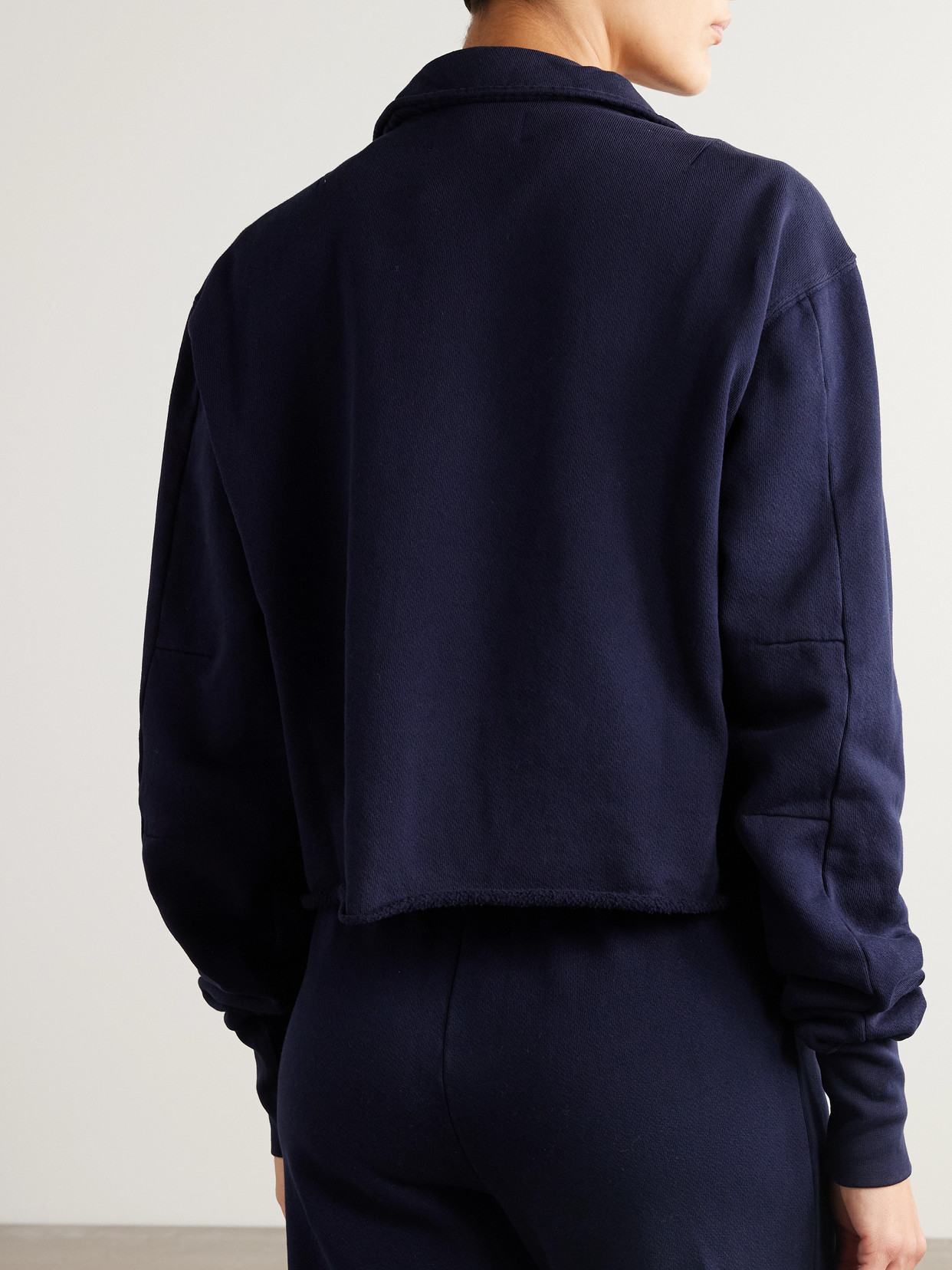 LES TIEN HALEY CROPPED COTTON-JERSEY SWEATSHIRT 